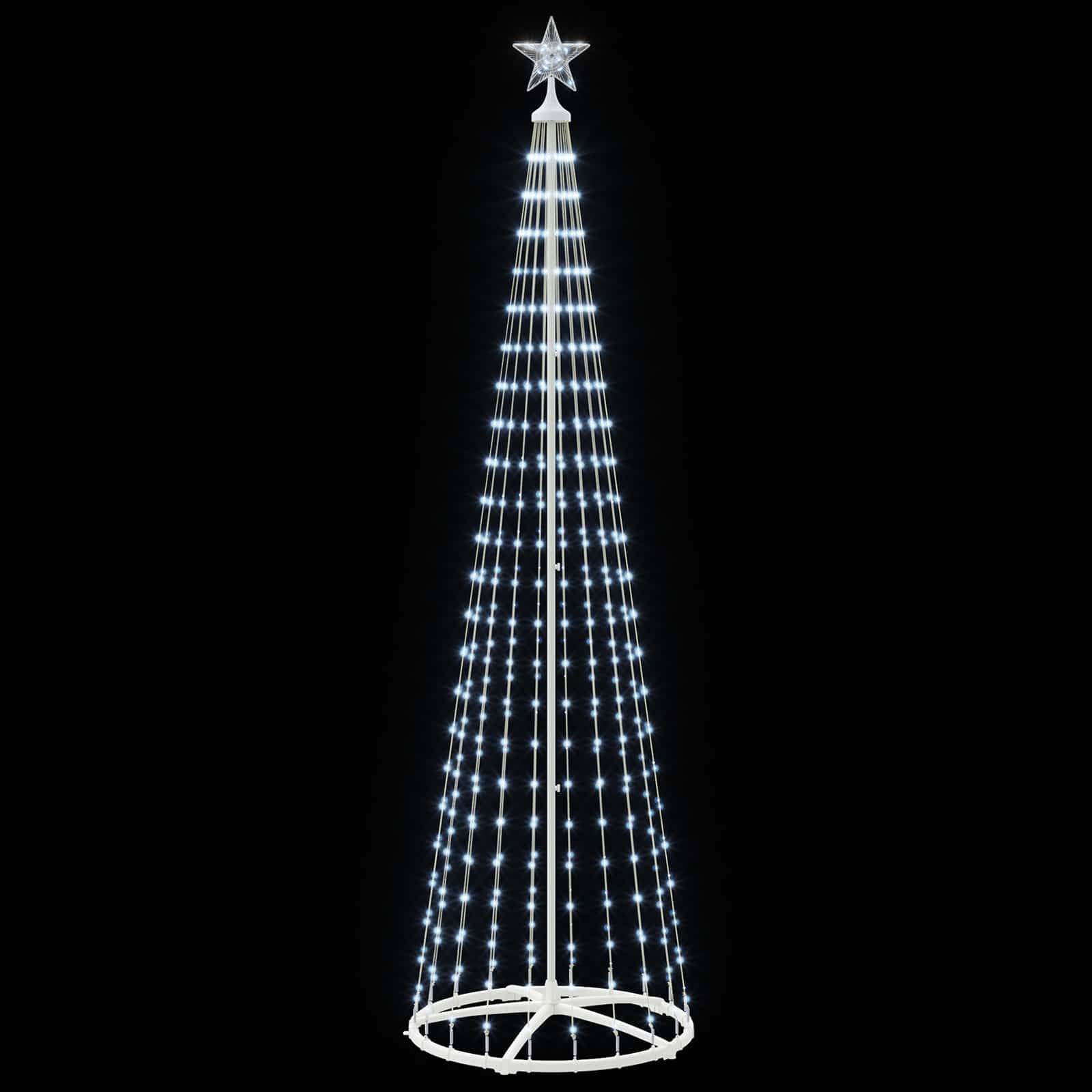 Vidaxl - Sapin cône lumineux LED 250 cm 470 LED Blanc froid Acier Blanc vidaXL 42050804 - Image 5