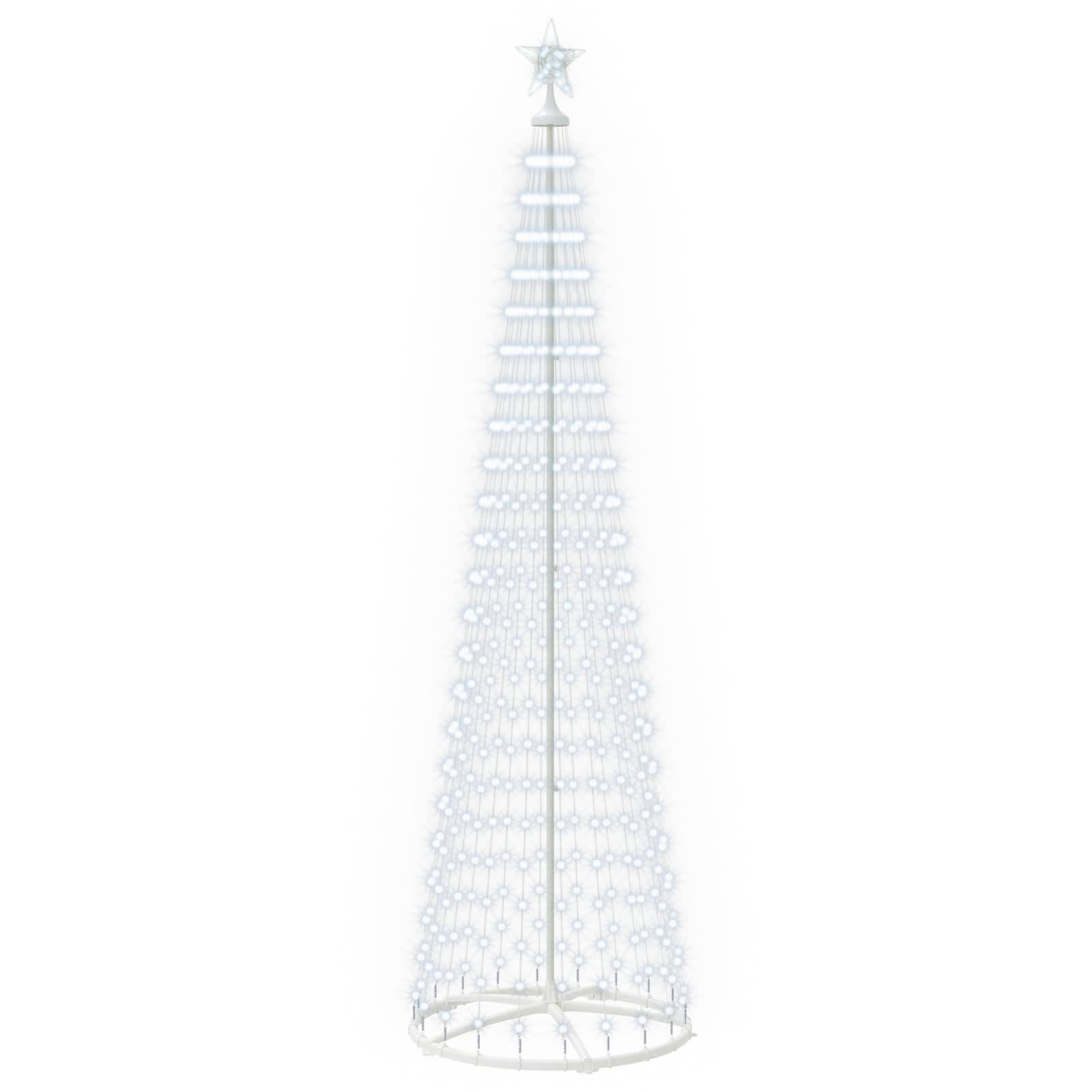 Vidaxl - Sapin cône lumineux LED 250 cm 470 LED Blanc froid Acier Blanc vidaXL 42050804 - Image 2