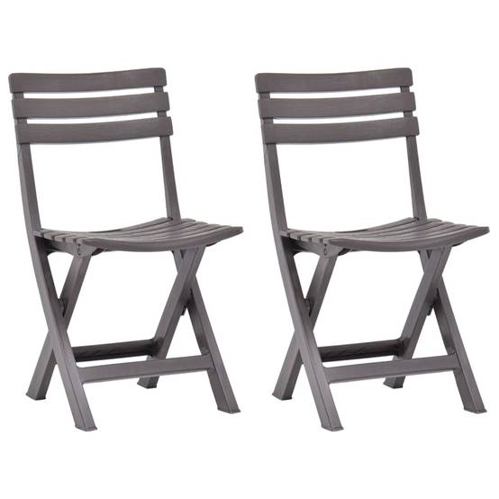 Vidaxl - Chaises pliantes 2 pièces en plastique couleur moka vidaXL 48788 - Image 1