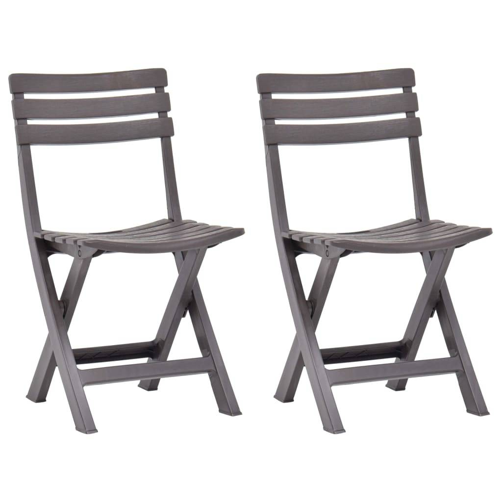 Vidaxl - Chaises pliantes 2 pièces en plastique couleur moka vidaXL 48788 - Image 1