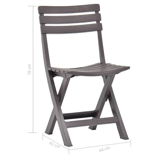 Vidaxl - Chaises pliantes 2 pièces en plastique couleur moka vidaXL 48788 - Image 10