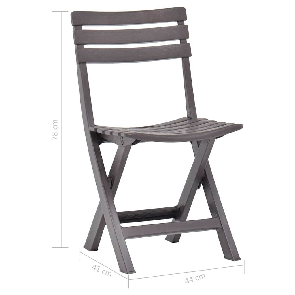 Vidaxl - Chaises pliantes 2 pièces en plastique couleur moka vidaXL 48788 - Image 10