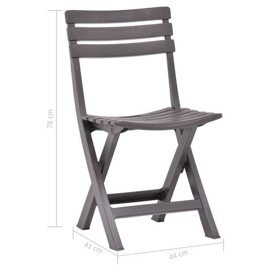 Vidaxl - Chaises pliantes 2 pièces en plastique couleur moka vidaXL 48788 - Image 3