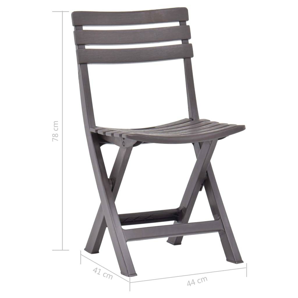 Vidaxl - Chaises pliantes 2 pièces en plastique couleur moka vidaXL 48788 - Image 3
