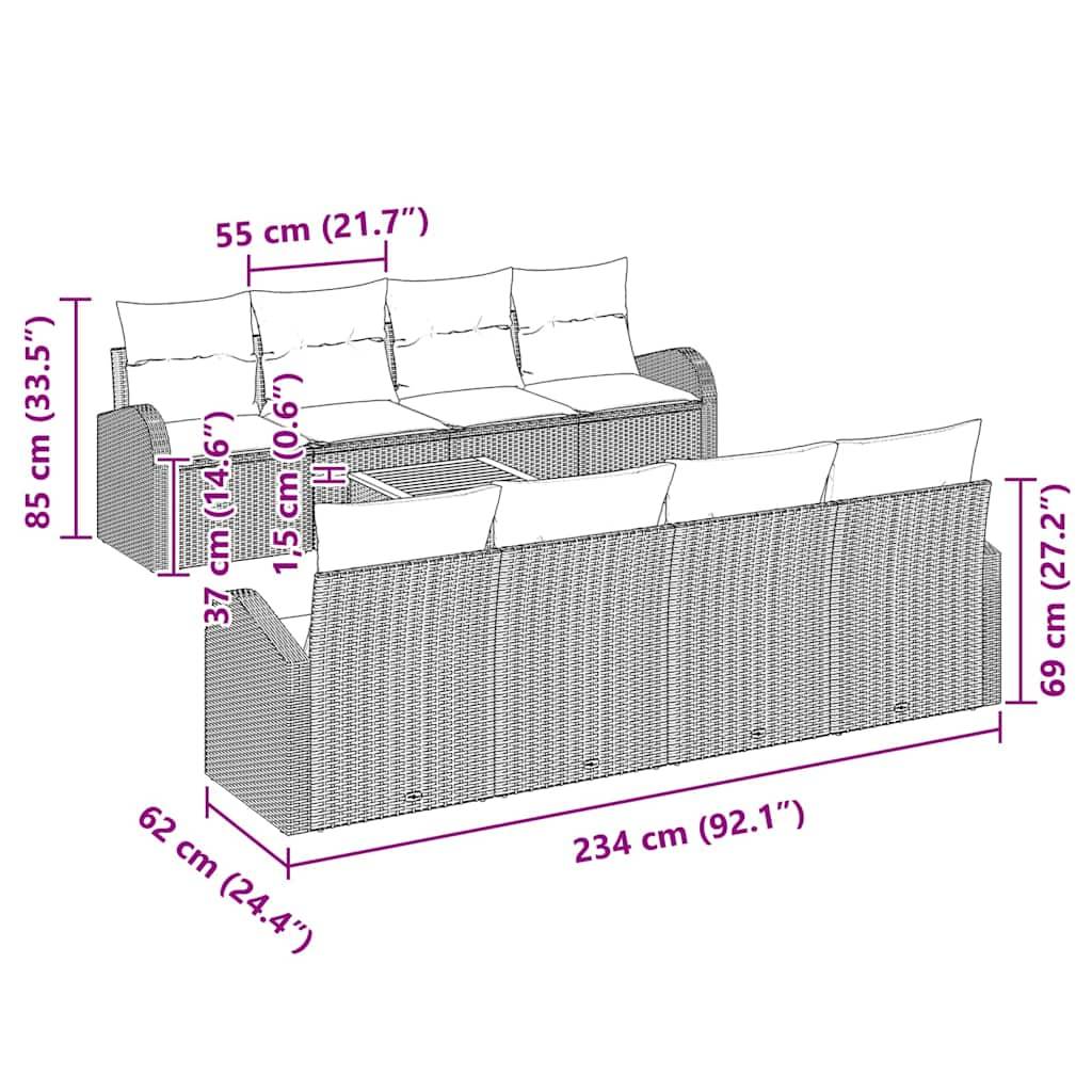 ComfortXL - Salon de jardin d'angle 9 pièces poly rotin avec rangement pratique intégré pour patio et jardin Beige – ComfortXL Outdoor Living - Image 4