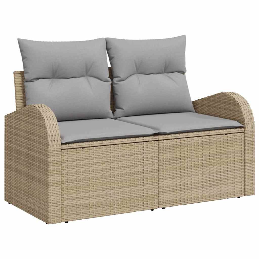 ComfortXL - Salon de jardin d'angle 9 pièces poly rotin avec rangement pratique intégré pour patio et jardin Beige – ComfortXL Outdoor Living - Image 6