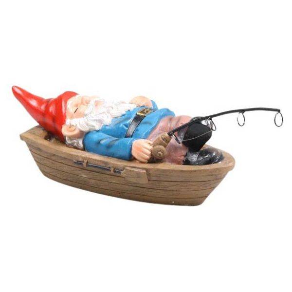 Sid - Nain de jardin en résine balade sur l'eau Barque allongé Sid - Image 1