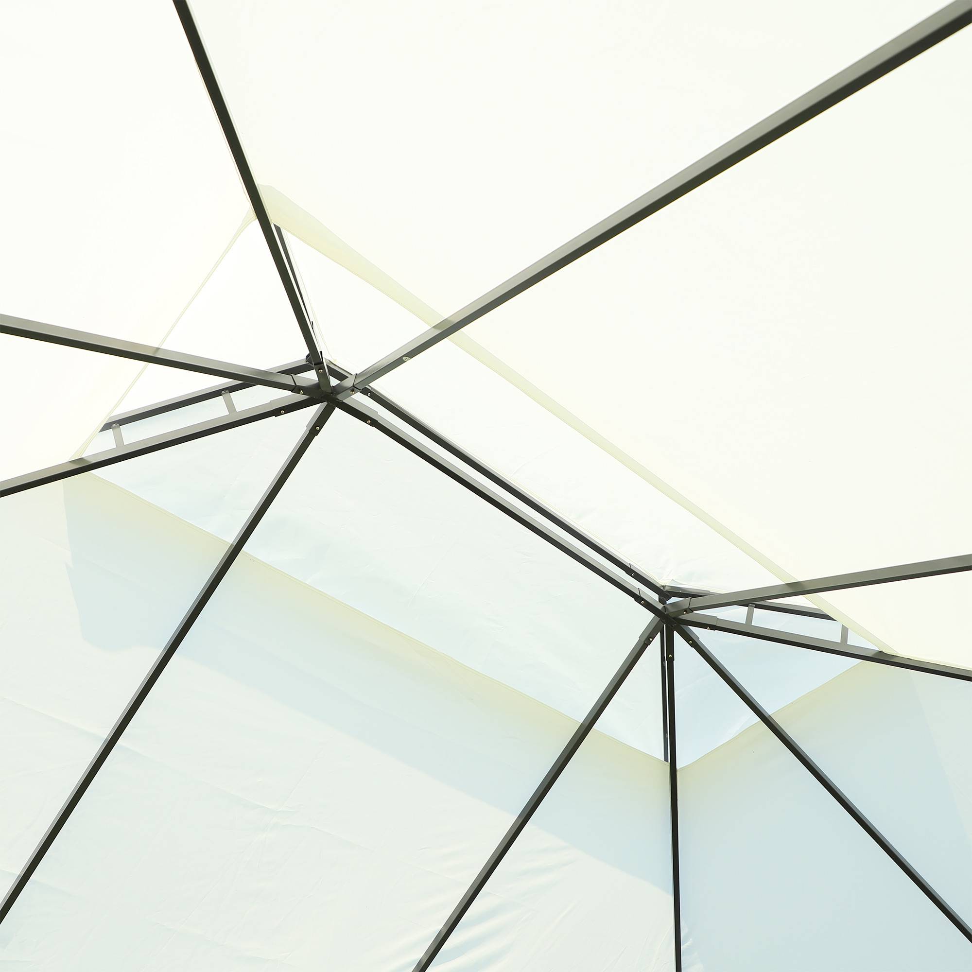 Outsunny - Tonnelle de jardin barnum pavillon 4x3m double toit avec parois et moustiquaires amovibles blanc - Outsunny - Image 4