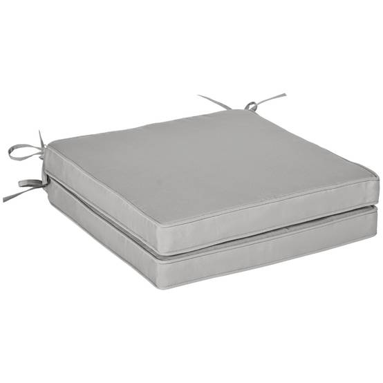 Lot de 2 Coussins de Chaise Fauteuil de Jardin Coussins d'assise déhoussables Rembourrage 5 cm Polyester Gris clair - Image 10