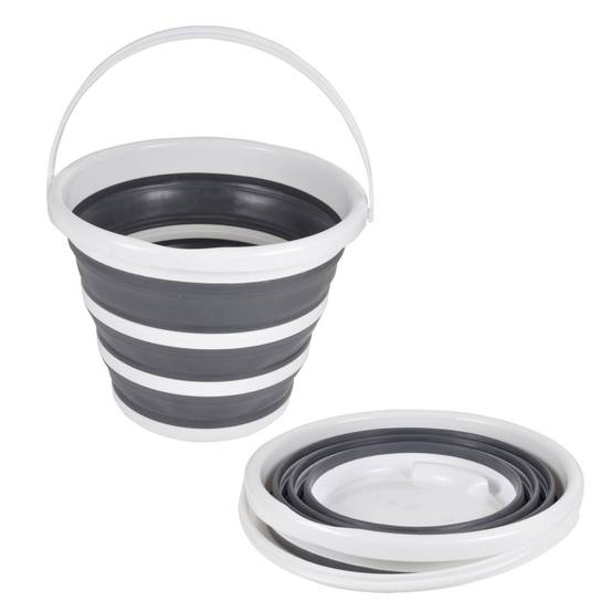 Seau en Silicone "Rétractable" 10L Blanc & Anthracite