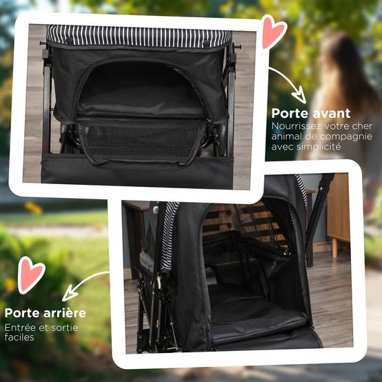 Poussette pour Chien Pliable avec Guidon Réglable Roues EVA et Panier 76,5 x 52 x 95 cm - Image 9
