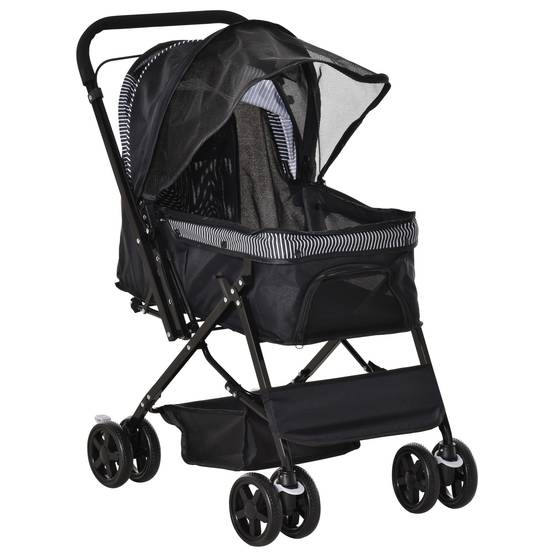 Poussette pour Chien Pliable avec Guidon Réglable Roues EVA et Panier 76,5 x 52 x 95 cm - Image 2