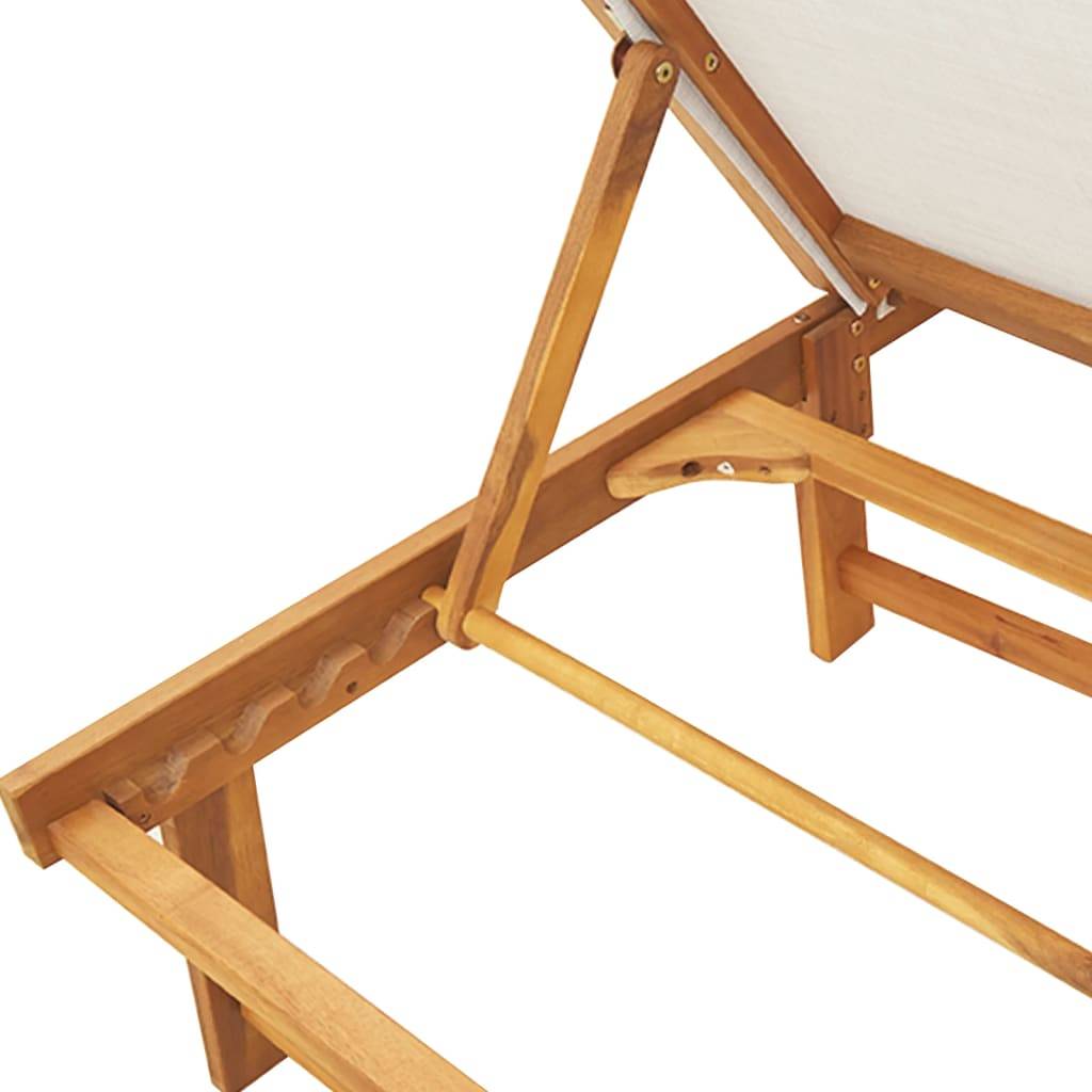 PANGIVO - Chaises longues bois acacia solide et textilène gris 200 x 66 x 33,5 cm - PANGIVO - Image 5