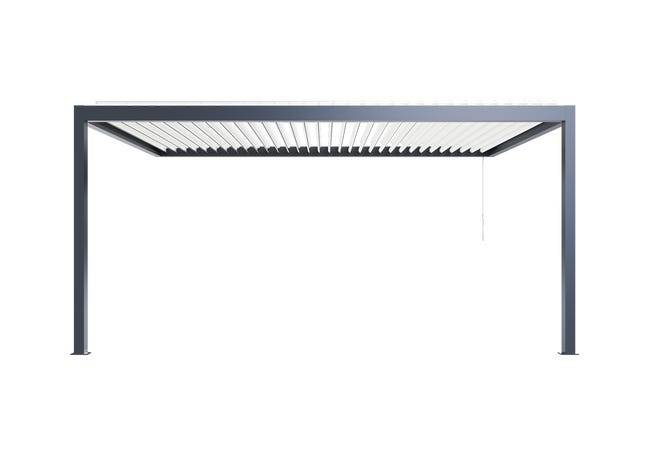 Pergola Bioclimatique Aluminium Adossée Anthracite 5x3 Manuelle S ORIAL France - Image 8