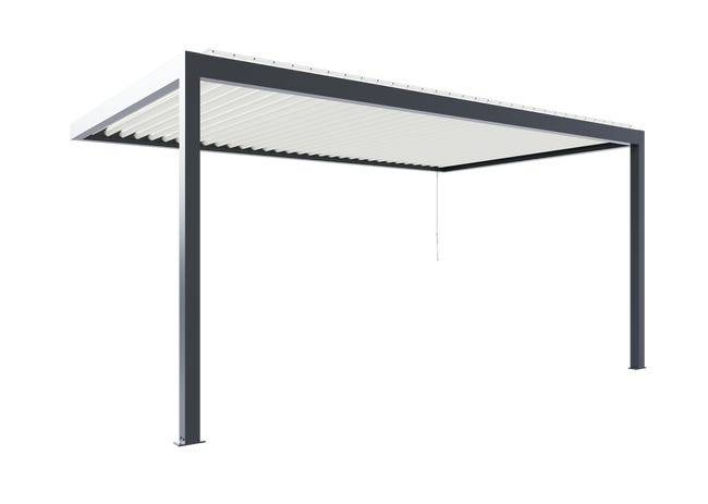 Pergola Bioclimatique Aluminium Adossée Anthracite 5x3 Manuelle S ORIAL France - Image 7