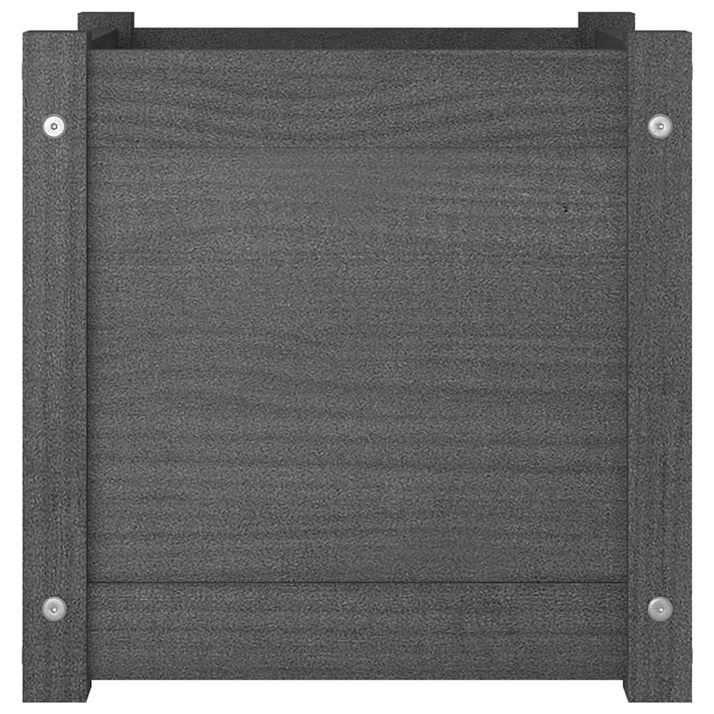Vidaxl - Jardinières d'extérieur 2 pcs Gris 40x40x40 cm Bois de pin vidaXL 810539 - Image 6