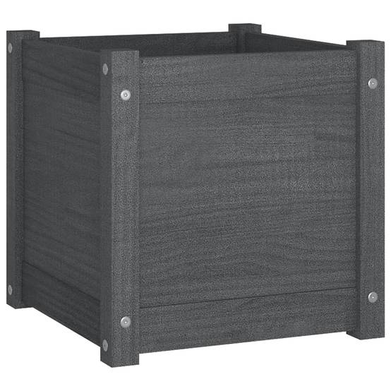 Vidaxl - Jardinières d'extérieur 2 pcs Gris 40x40x40 cm Bois de pin vidaXL 810539 - Image 9