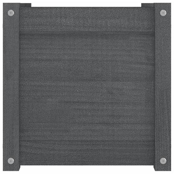 Vidaxl - Jardinières d'extérieur 2 pcs Gris 40x40x40 cm Bois de pin vidaXL 810539 - Image 7