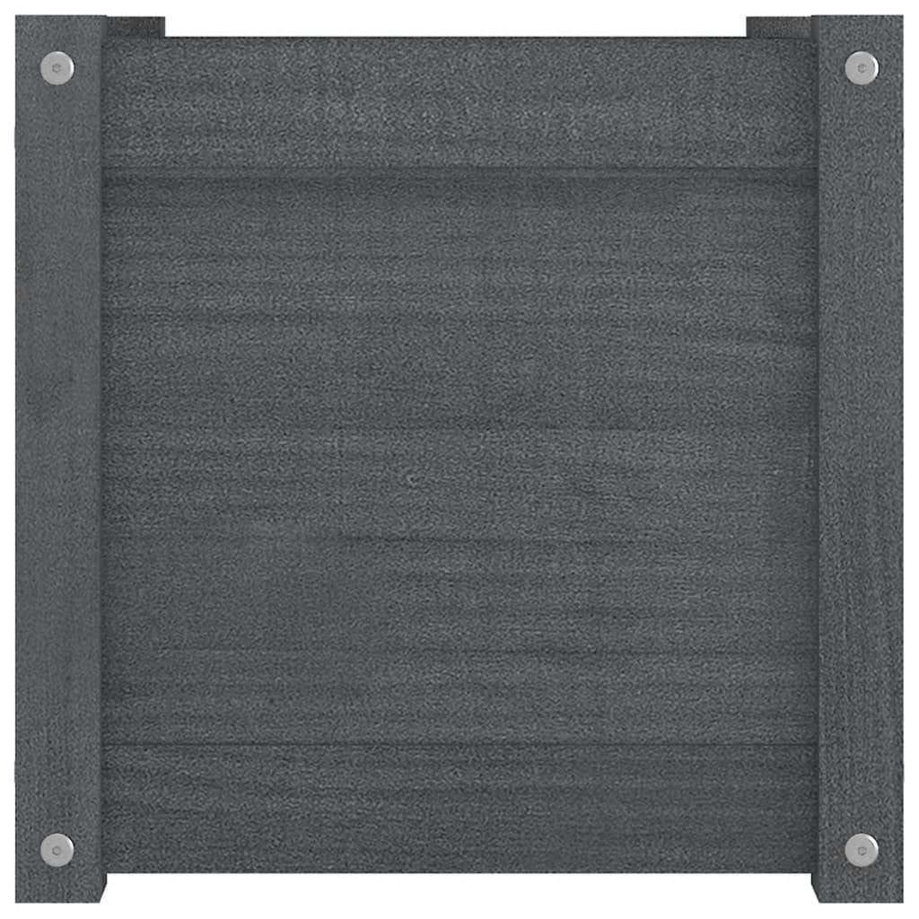 Vidaxl - Jardinières d'extérieur 2 pcs Gris 40x40x40 cm Bois de pin vidaXL 810539 - Image 7
