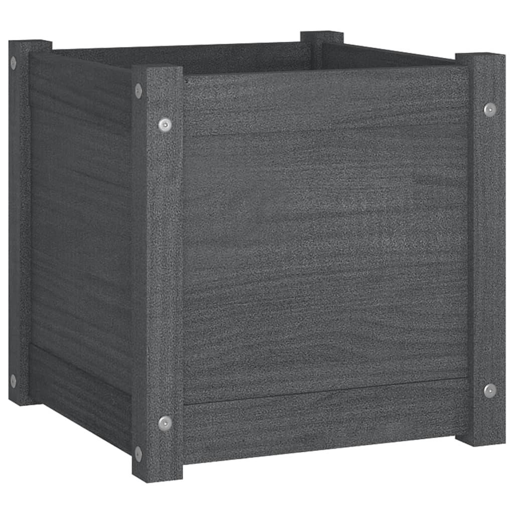 Vidaxl - Jardinières d'extérieur 2 pcs Gris 40x40x40 cm Bois de pin vidaXL 810539 - Image 5