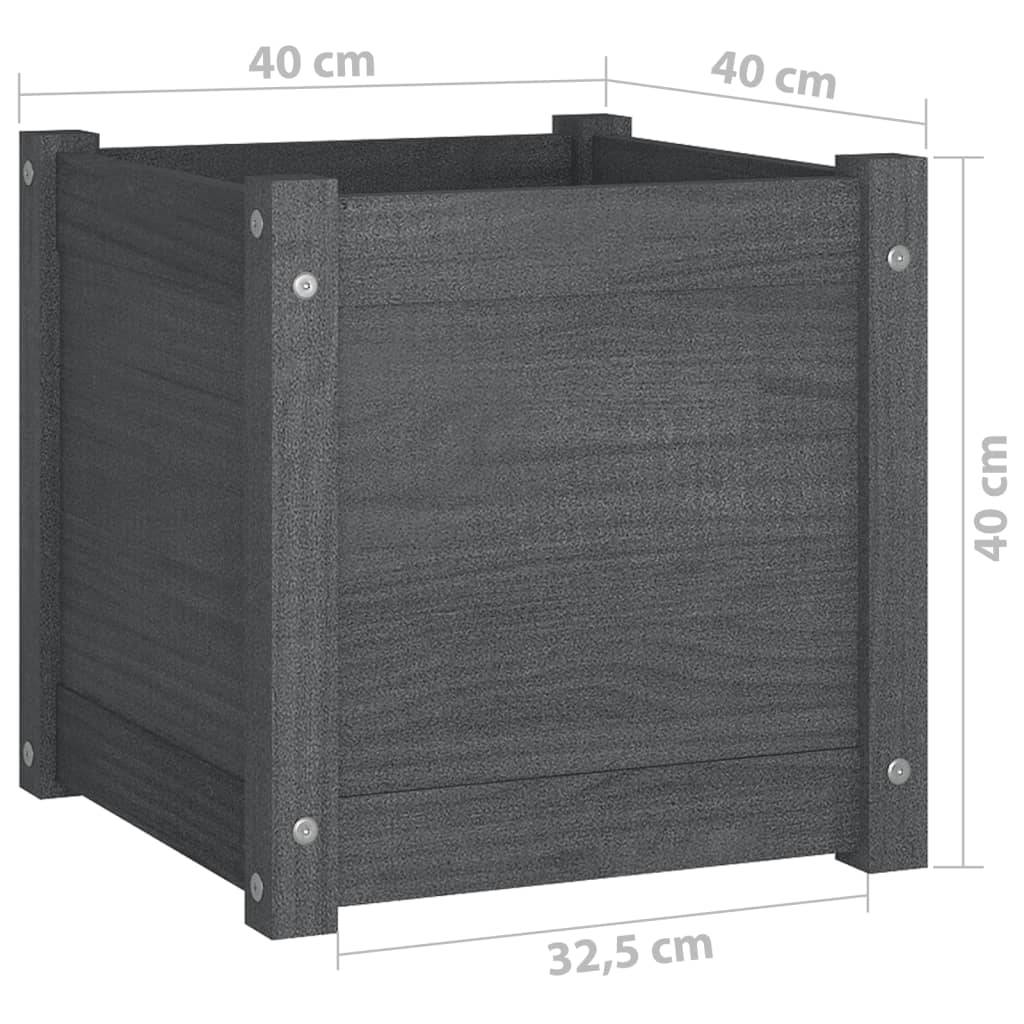 Vidaxl - Jardinières d'extérieur 2 pcs Gris 40x40x40 cm Bois de pin vidaXL 810539 - Image 3