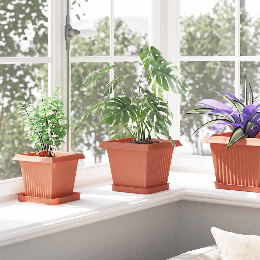Vidaxl - Pots de plantes 24 pc Rouge brique Plastique vidaXL 3403305 - Image 5