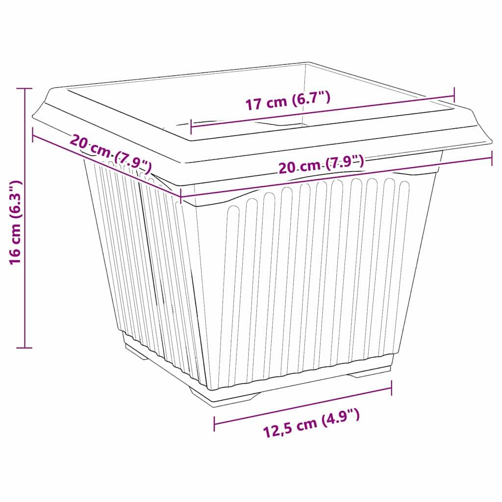 Vidaxl - Pots de plantes 24 pc Rouge brique Plastique vidaXL 3403305 - Image 3