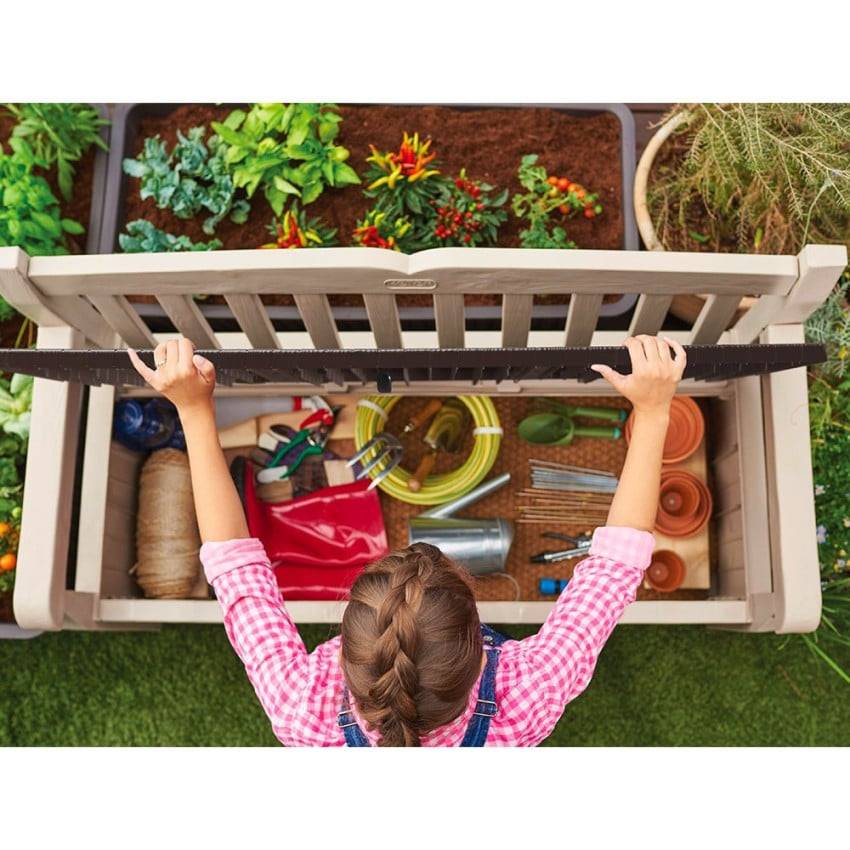 Coffre-banc Jardin Résine "bogota" - 265 L - 140 X 60 X 84 Cm - Beige -habitat Et Jardin - Image 5