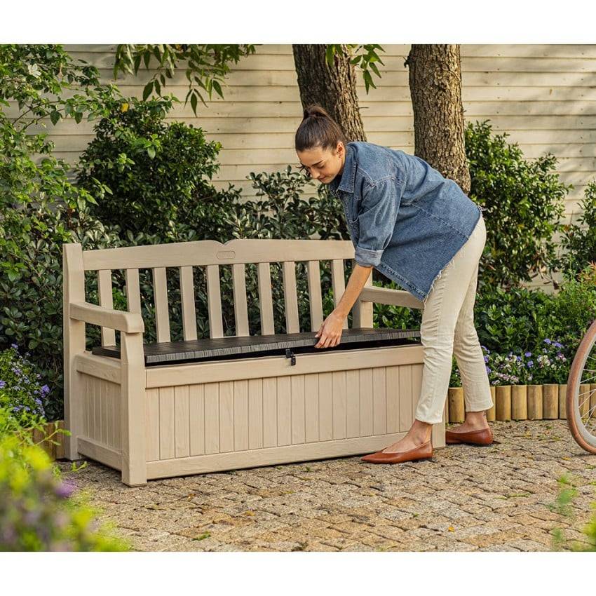Coffre-banc Jardin Résine "bogota" - 265 L - 140 X 60 X 84 Cm - Beige -habitat Et Jardin - Image 7