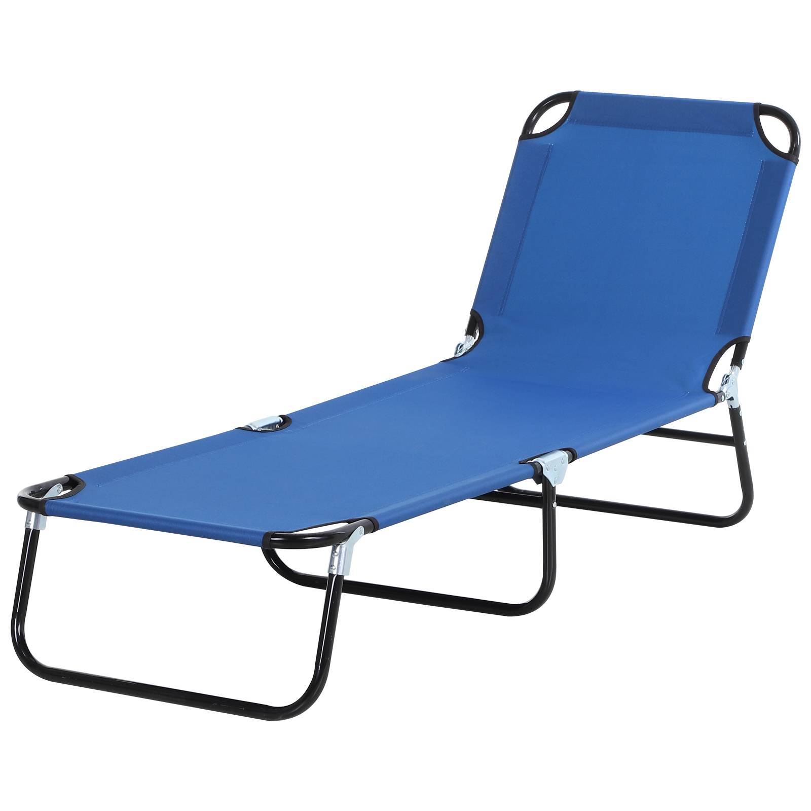 Transat, dossier réglable 5 positions, séchage rapide, structure en métal, 190 x 56 x 28 cm, bleu - Image 2