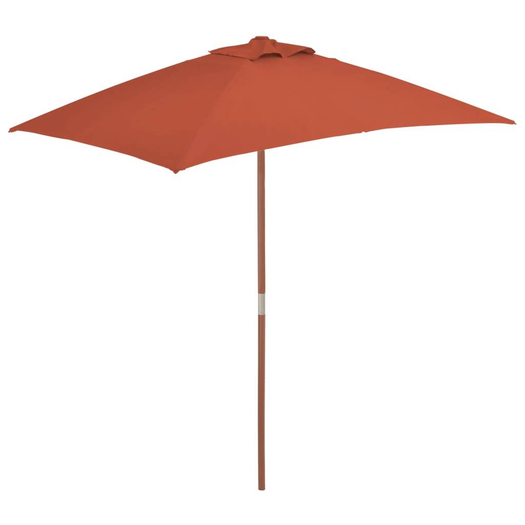 Helloshop26 - Parasol d'extérieur avec mât en bois 150 x 200 cm orange - Image 2