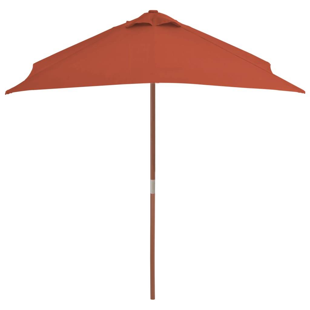 Helloshop26 - Parasol d'extérieur avec mât en bois 150 x 200 cm orange - Image 3