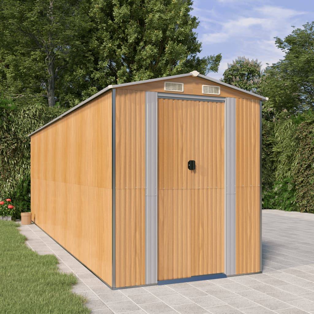 Vidaxl - Abri de jardin Marron clair 192x606x223 cm Métal galvanisé 11.6m² vidaXL 3147476 - Image 1