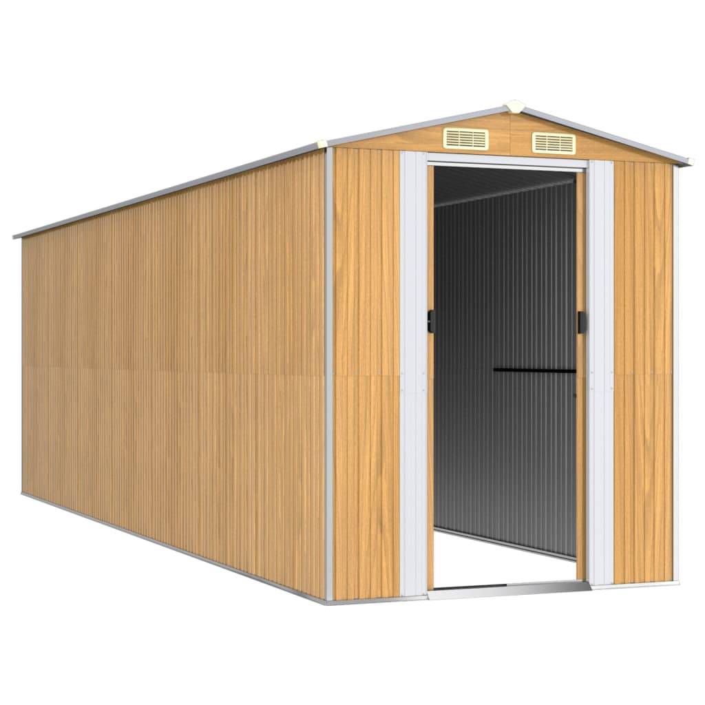Vidaxl - Abri de jardin Marron clair 192x606x223 cm Métal galvanisé 11.6m² vidaXL 3147476 - Image 9