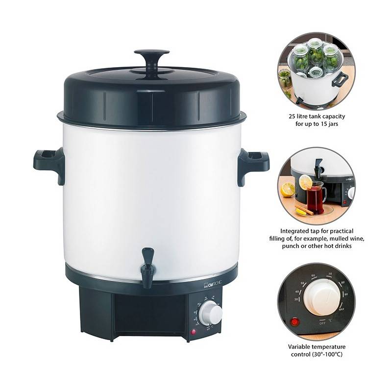Stérilisateur à bocaux 25L 1800W EKA 3338 Blanc Clatronic - Image 6