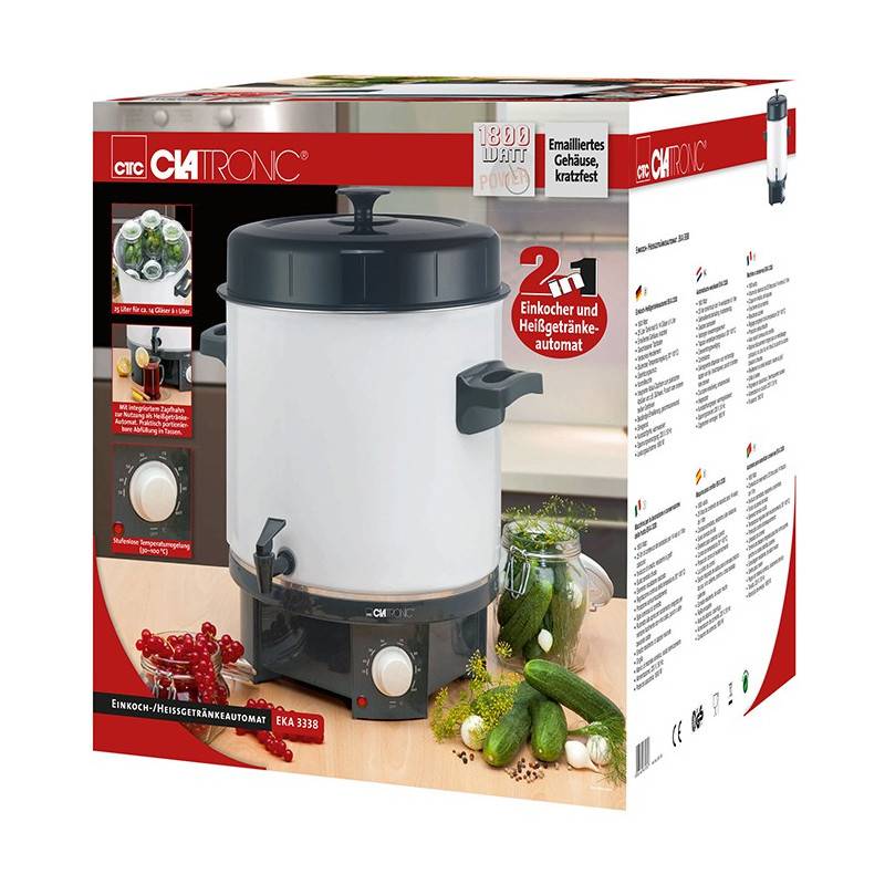 Stérilisateur à bocaux 25L 1800W EKA 3338 Blanc Clatronic - Image 9