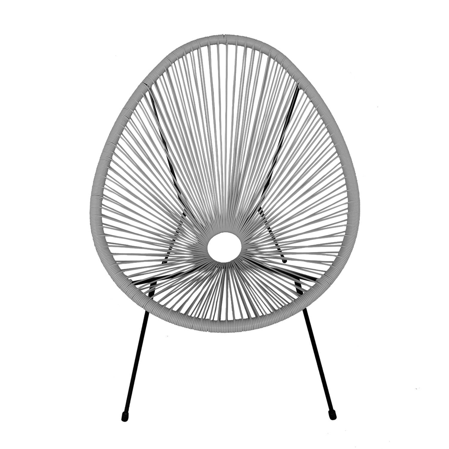 Lot de 2 fauteuils œuf ACAPULCO gris - HAPPY GARDEN - Image 1