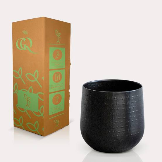 Cache-pot noir - h16cm, Ø16cm- La Green Touch - Image 3