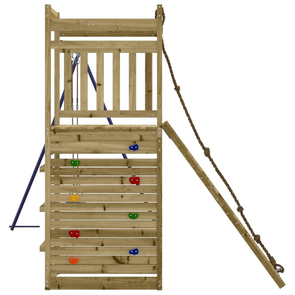 Helloshop26 - Aire de jeux d'extérieur balançoires toboggan portiques robuste jeux jardin 246 x 256 x 207 cm bois de pin imprégné - Image 3