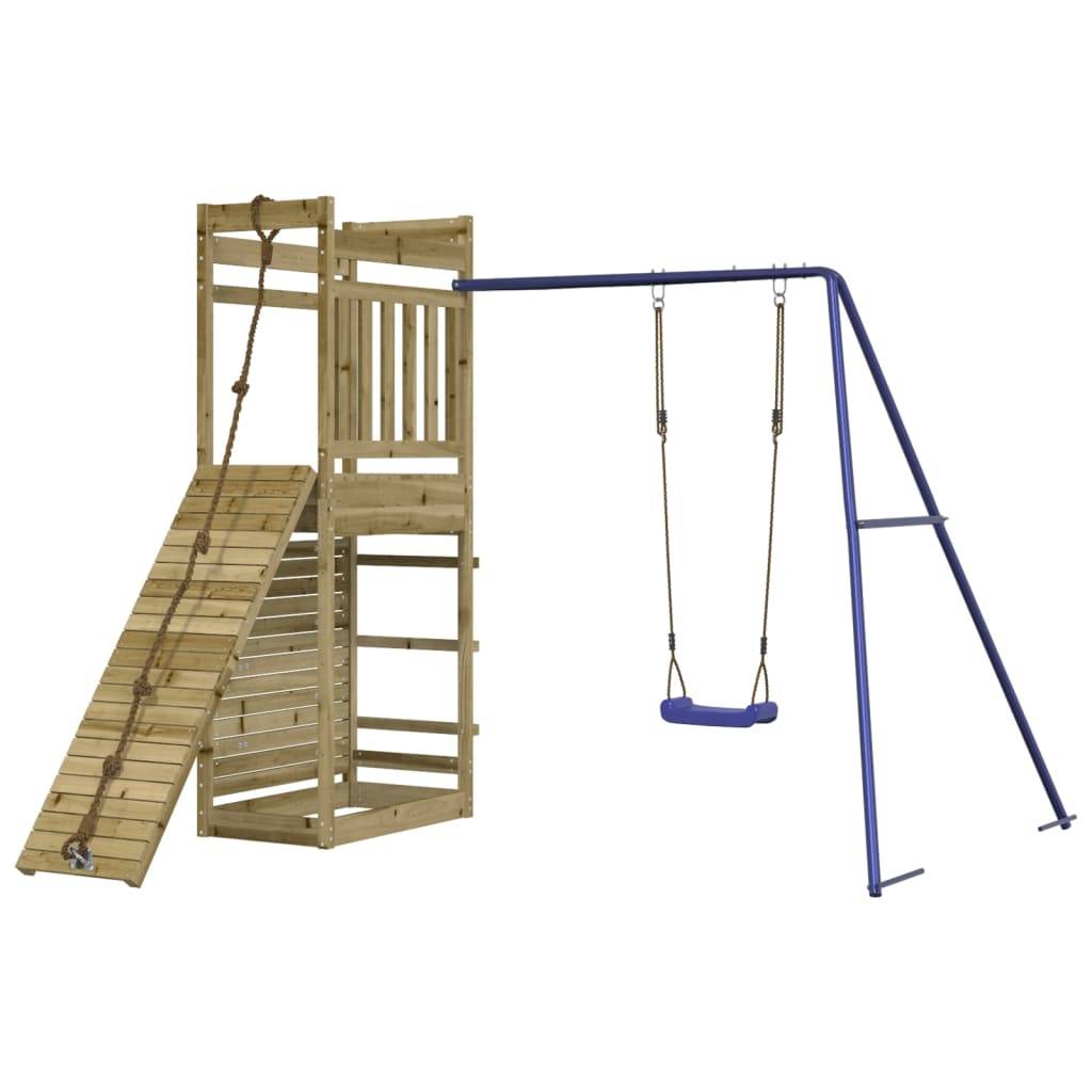 Helloshop26 - Aire de jeux d'extérieur balançoires toboggan portiques robuste jeux jardin 246 x 256 x 207 cm bois de pin imprégné - Image 1