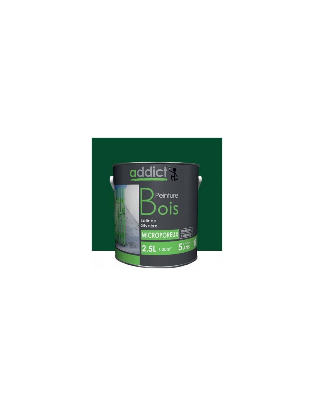 Peinture Bois 2.5 Litres Vert Irlandais - Addict - Image 2