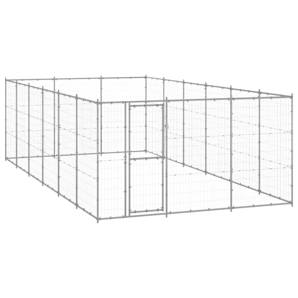 Helloshop26 - Chenil extérieur cage enclos parc animaux chien extérieur acier galvanisé 21,78 m² - Image 1