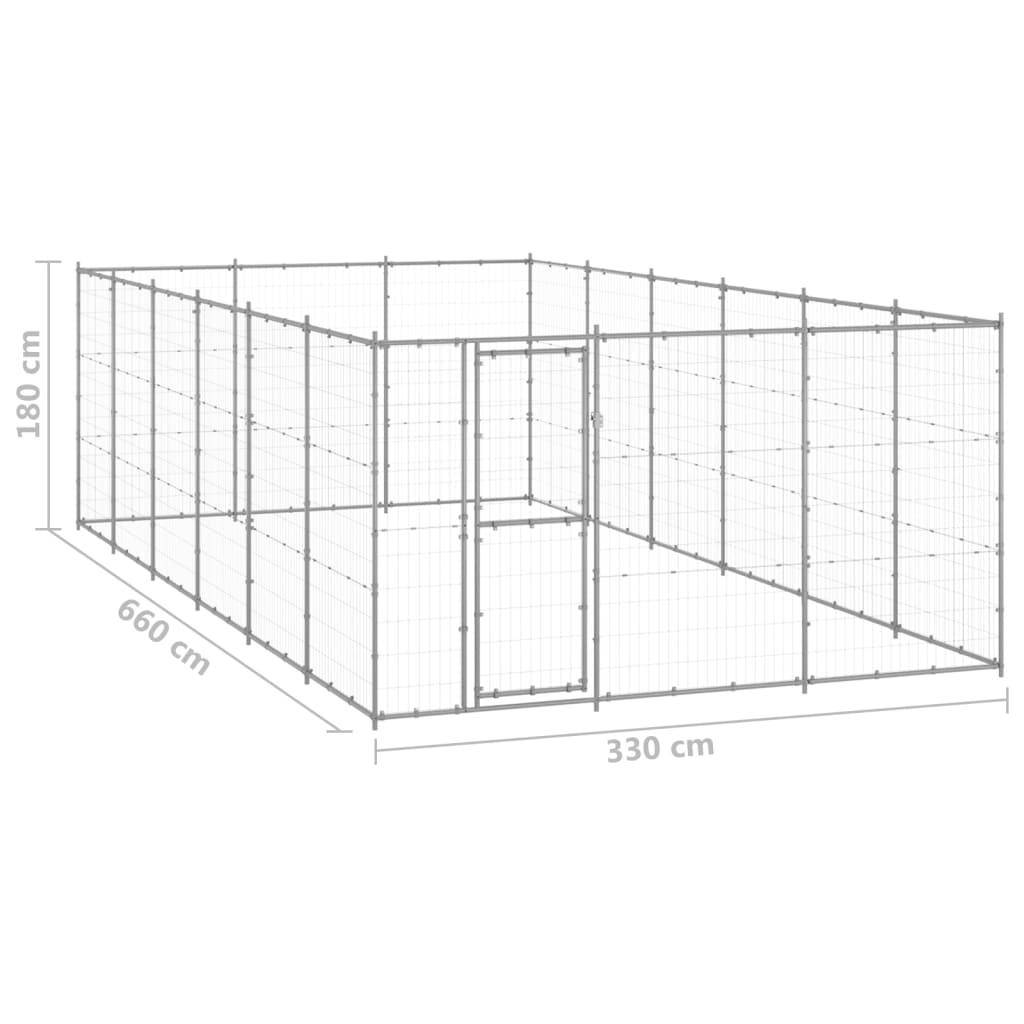 Helloshop26 - Chenil extérieur cage enclos parc animaux chien extérieur acier galvanisé 21,78 m² - Image 2