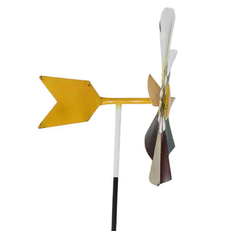 La Grande Prairie - Moulin à vent coloré fer 45x35x180cm - Image 5
