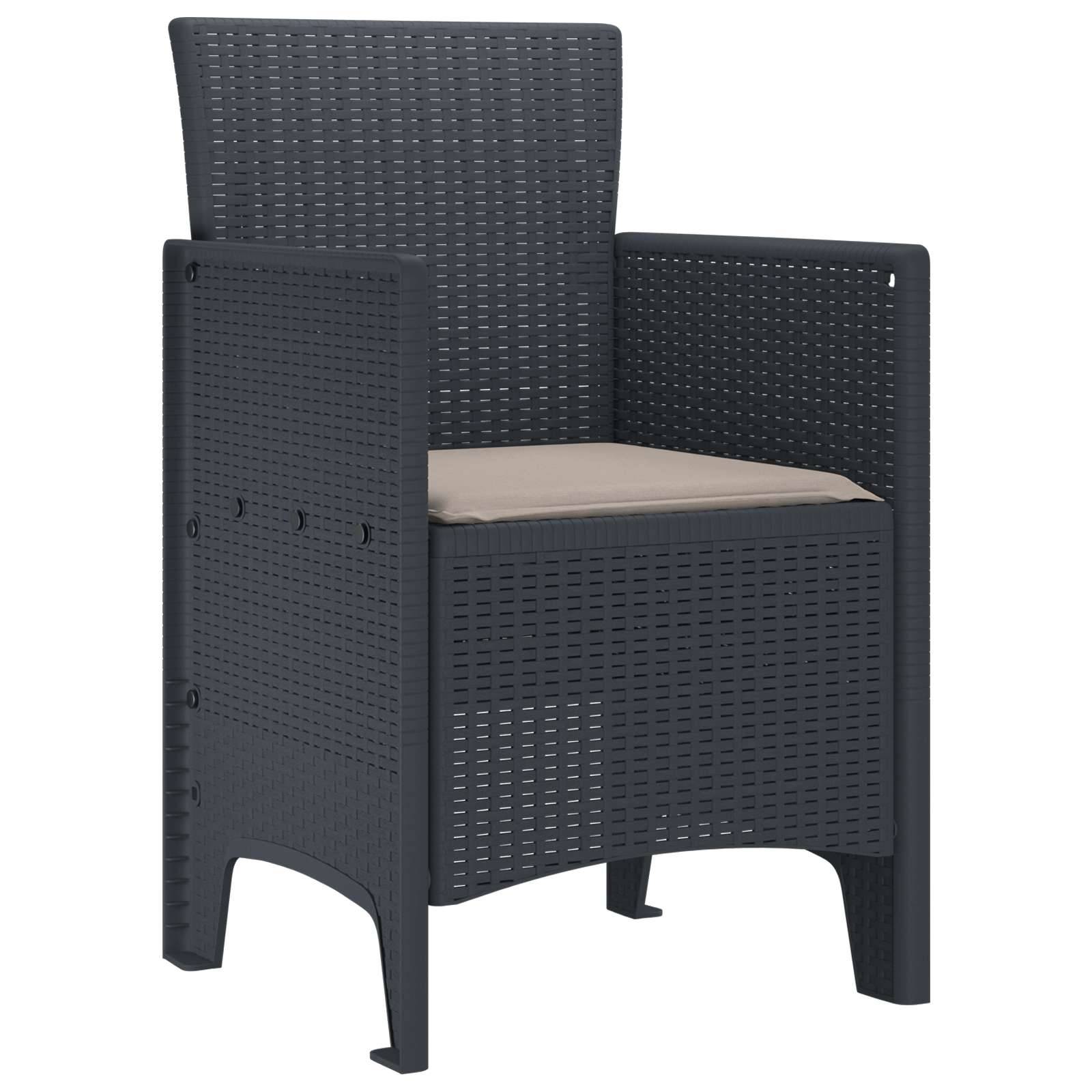 PANGIVO - Chaise de jardin polypropylène anthracites 53 x 49 x 85 cm, Poids :24.6kg - PANGIVO - Image 2