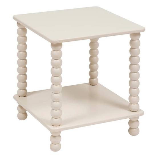 Table d'Appoint Avec Étagère "Chamlo" 45cm Ivoire - Image 1