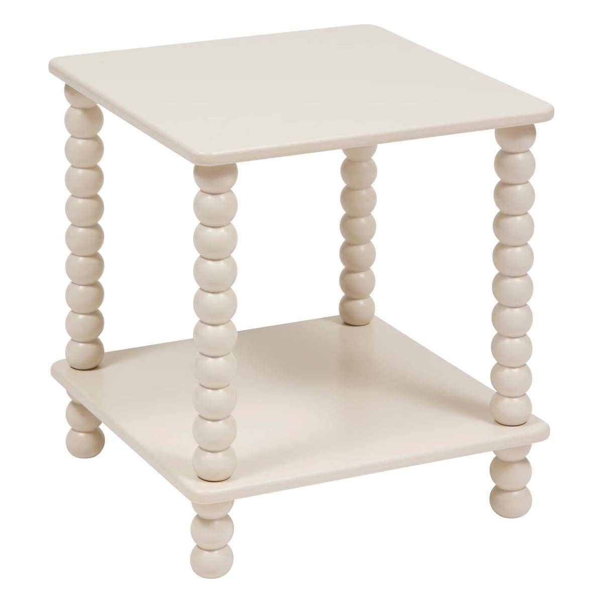 Table d'Appoint Avec Étagère "Chamlo" 45cm Ivoire - Image 1