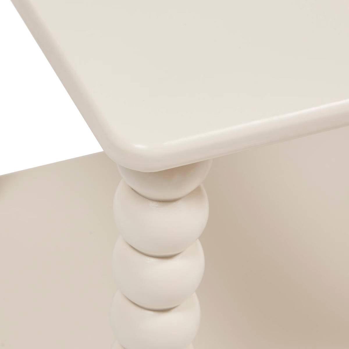 Table d'Appoint Avec Étagère "Chamlo" 45cm Ivoire - Image 2