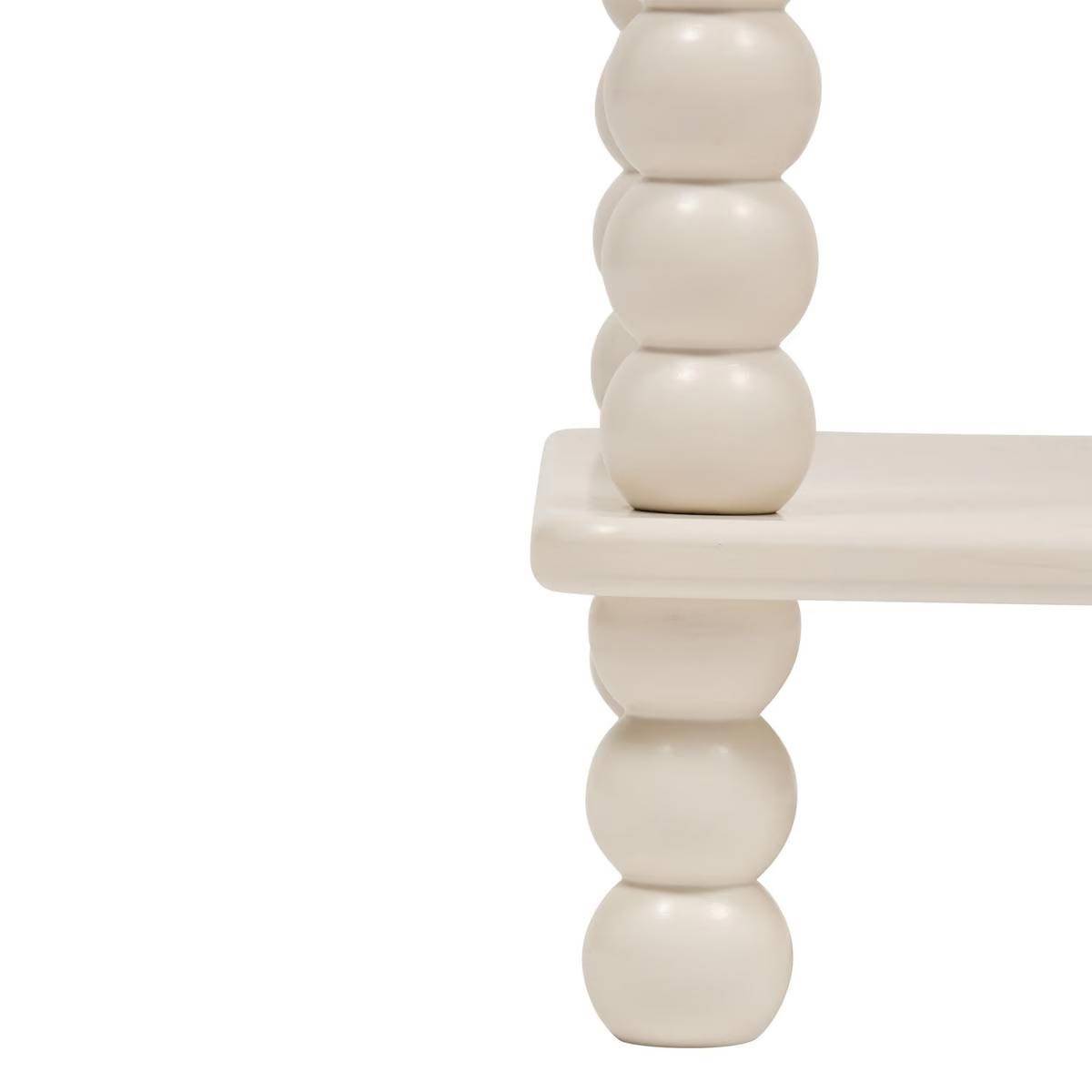 Table d'Appoint Avec Étagère "Chamlo" 45cm Ivoire - Image 3