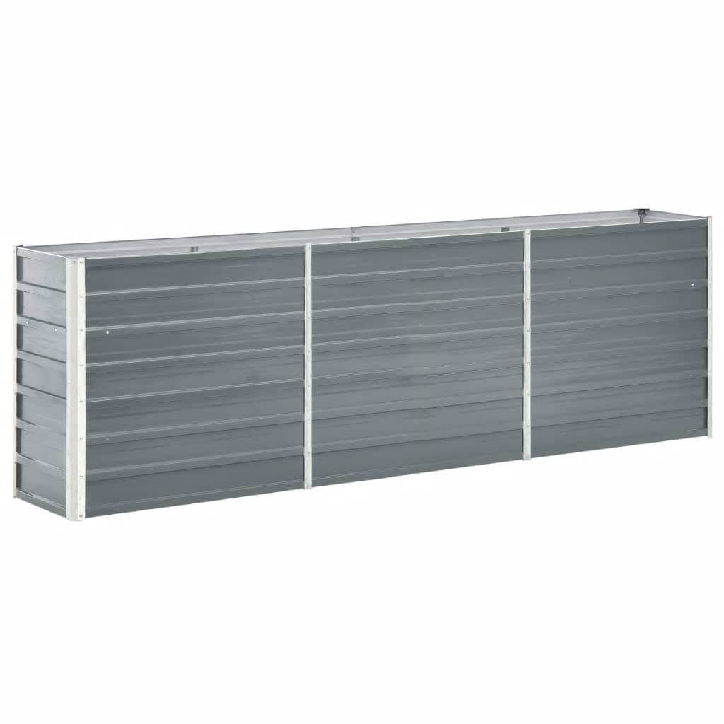 Jardinière | Lit surélevé de jardin Acier galvanisé 240x40x77 cm Gris - Image 2